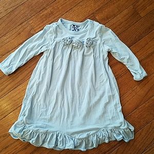 Kickee Pants/ kicky blue long dress 3-6, 6-12